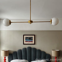 T-Bar Opal Glass Chandelier