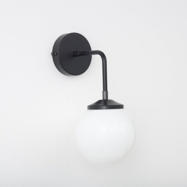 "Bold as Brass" Wall Light - Opal Glass Shade