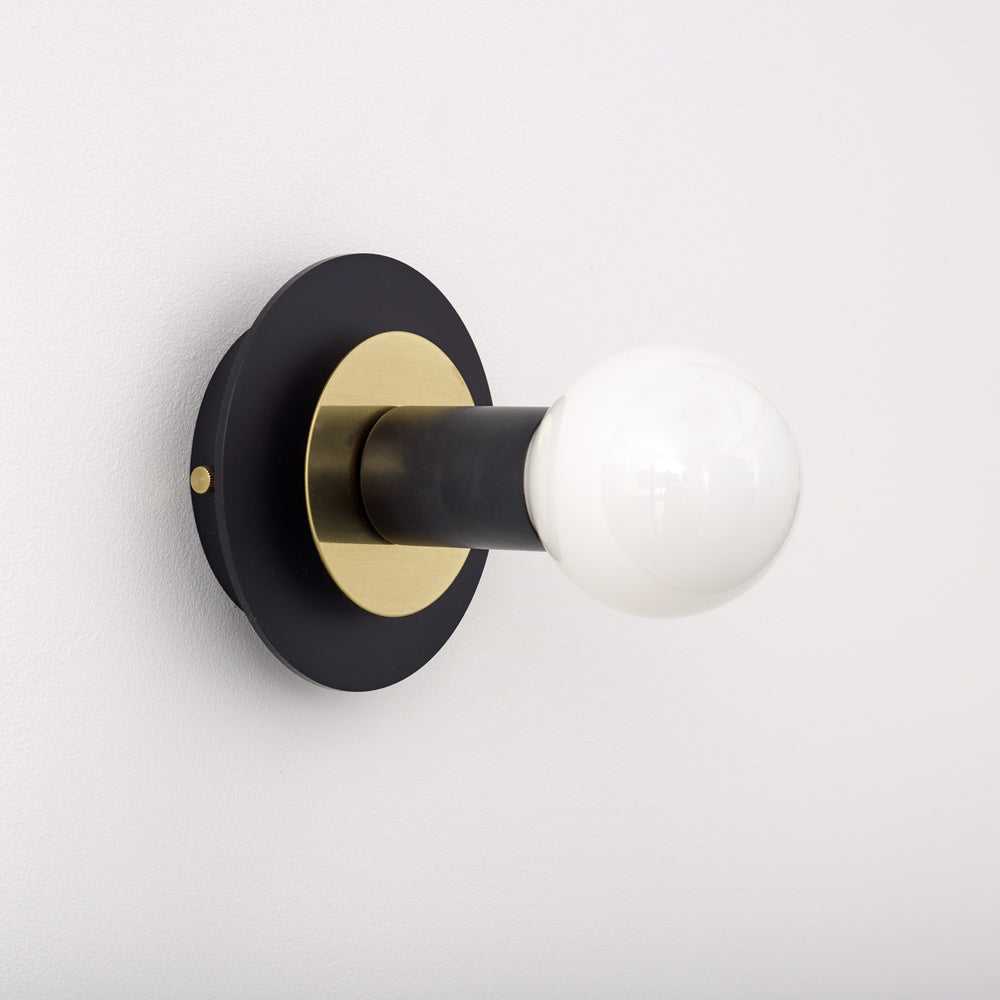 "Aureole" Wall Light - Black with Brass (Outlet)