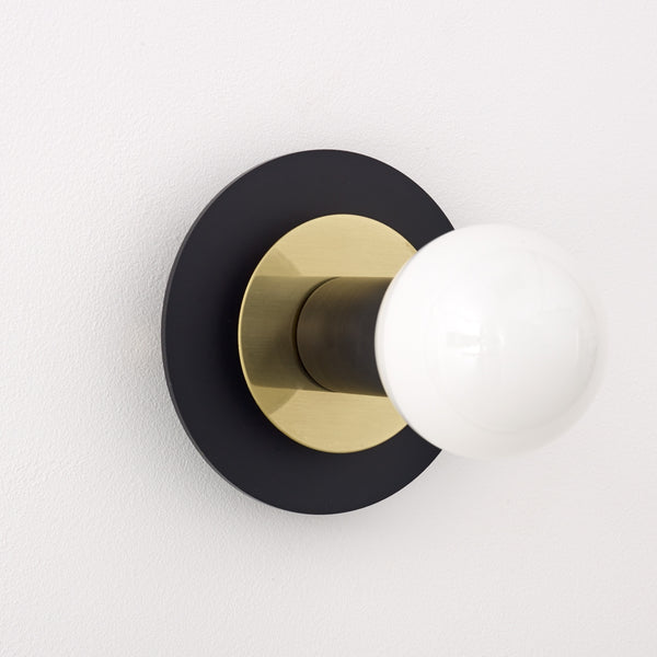 "Aureole" Wall Light - Black with Brass - (Outlet)