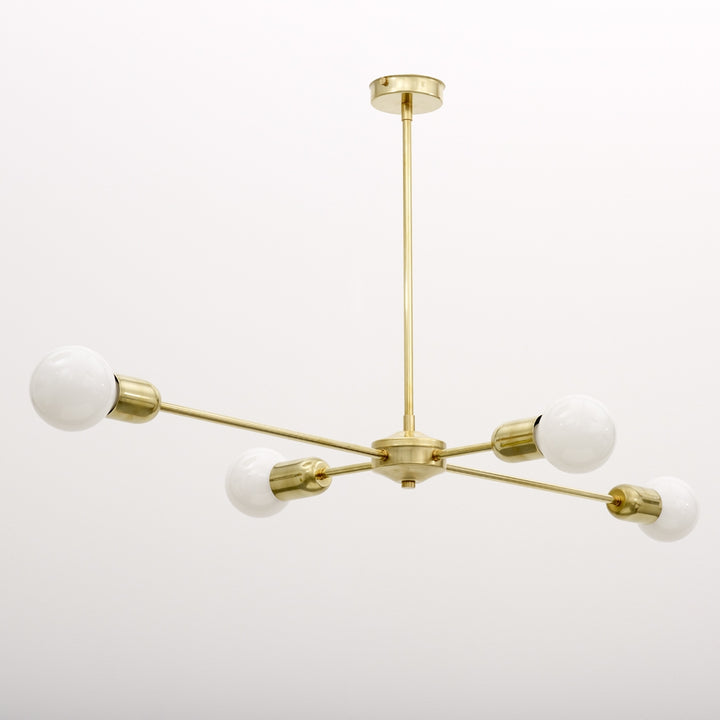Modern brass four arm chandelier 