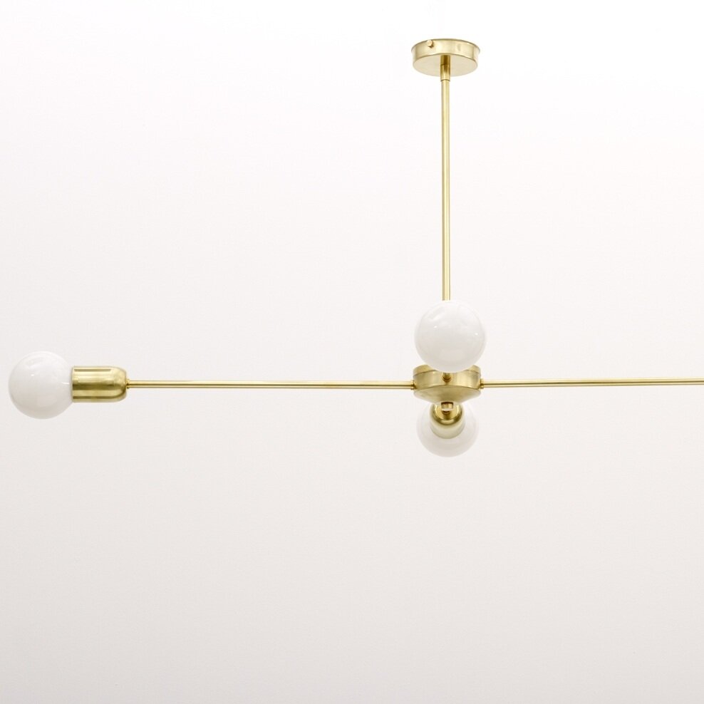 Modern brass four arm chandelier 