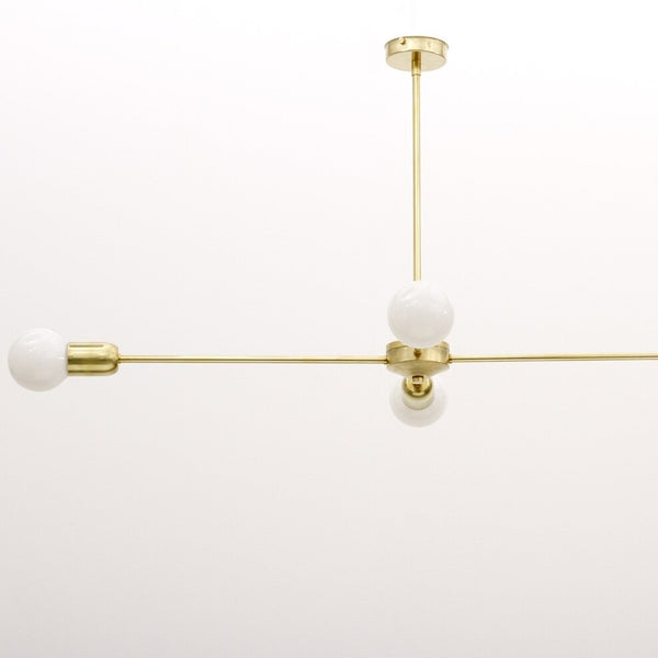 Modern brass four arm chandelier 