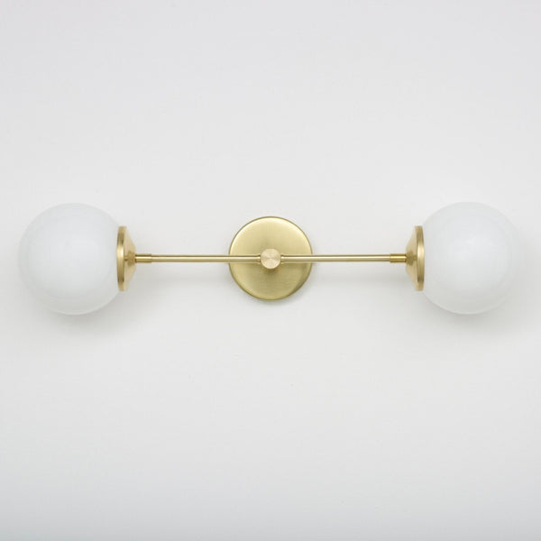 Opal Glass Double Arm Wall Light