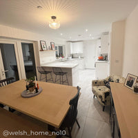 Clear Reeded Glass Flush Ceiling Light