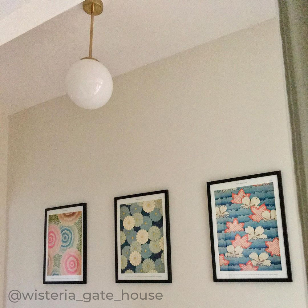 Large Opal Globe Stemmed Pendant Light