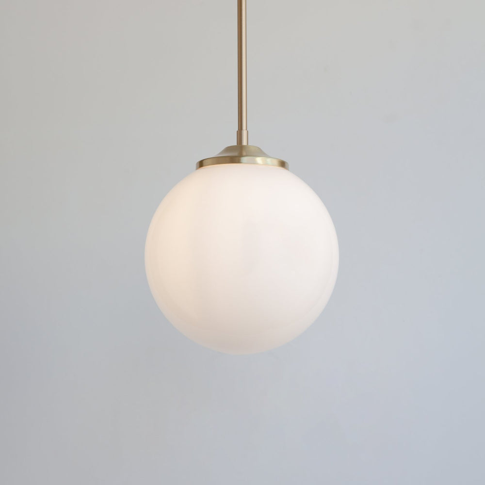 Large Opal Glass Globe Pendant Light (Outlet)