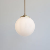 Large Opal Globe Stemmed Pendant Light