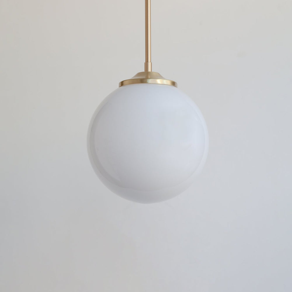 Large Opal Glass Globe Pendant Light (Outlet)