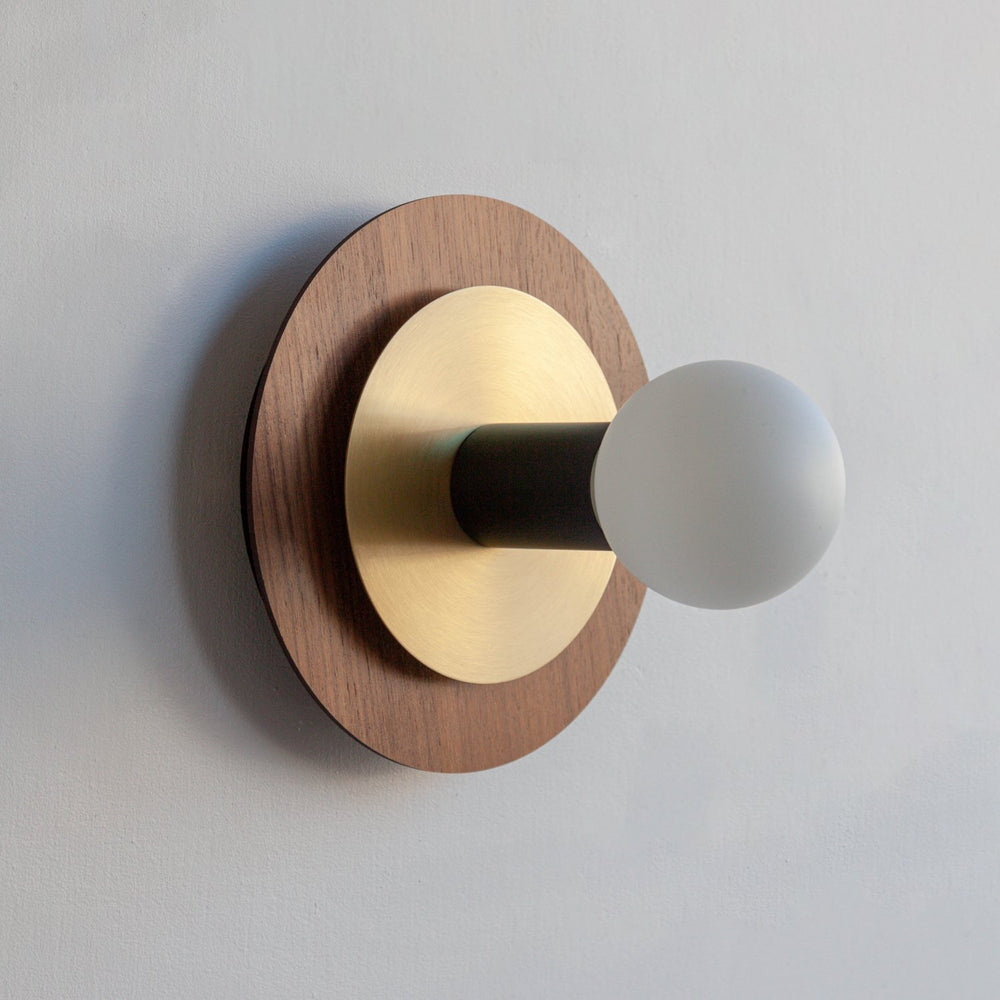 "Aureole" Wall Light - Walnut & Brass
