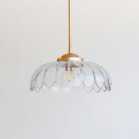 "Petal" Stemmed Pendant Light - Clear Glass