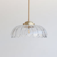 "Petal" Stemmed Pendant Light - Clear Glass