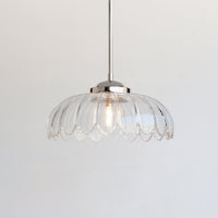 "Petal" Stemmed Pendant Light - Clear Glass