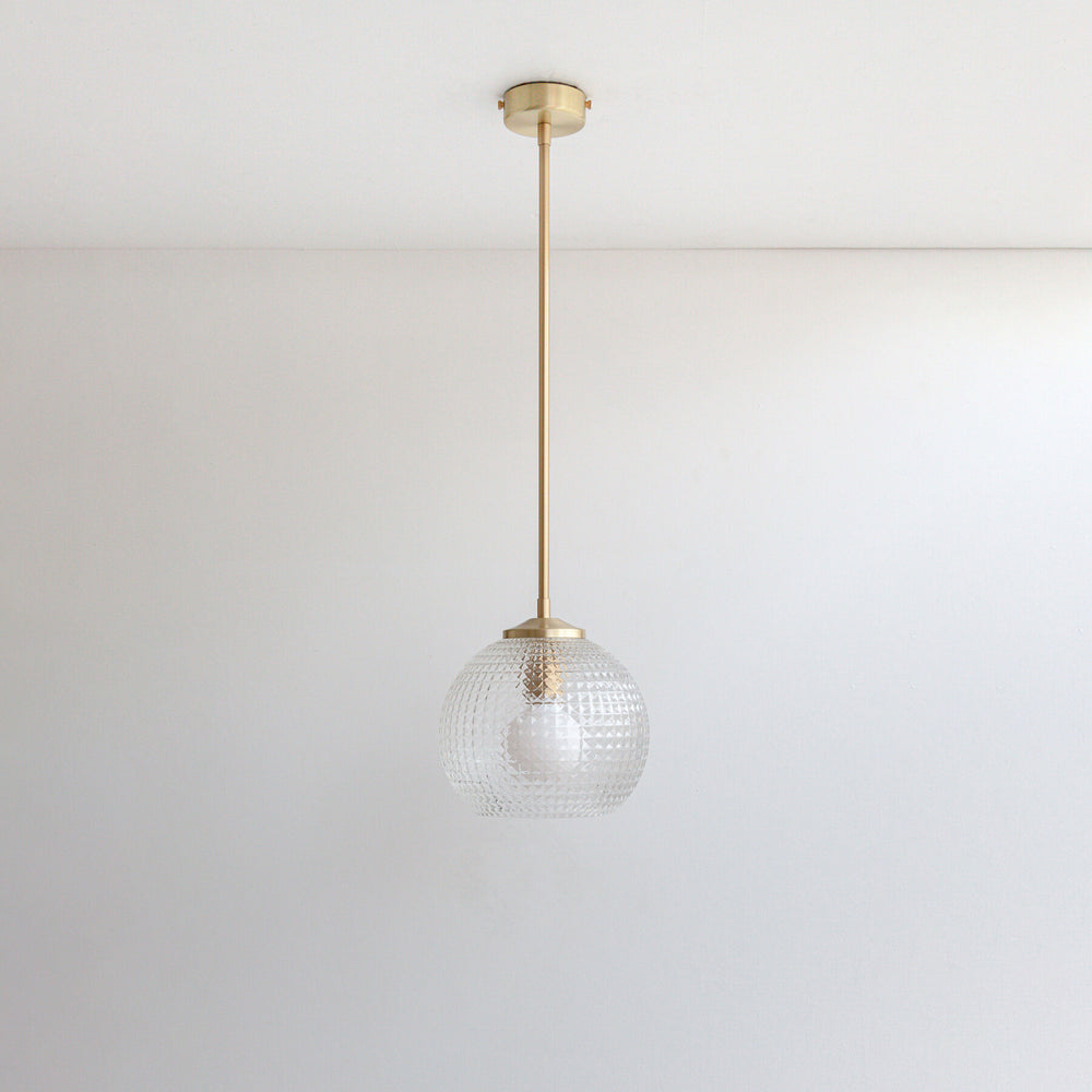 Large Diamond Glass Stemmed Pendant Light