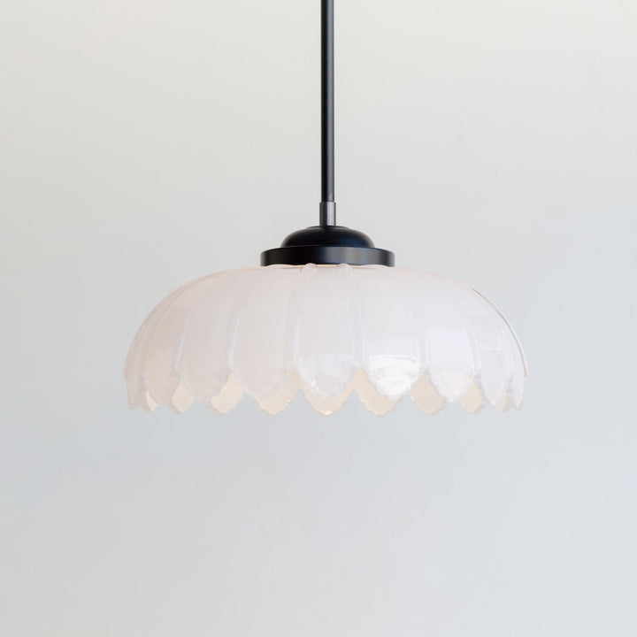 "Petal" Stemmed Pendant Light - Opal Glass