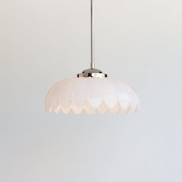 "Petal" Stemmed Pendant Light - Opal Glass