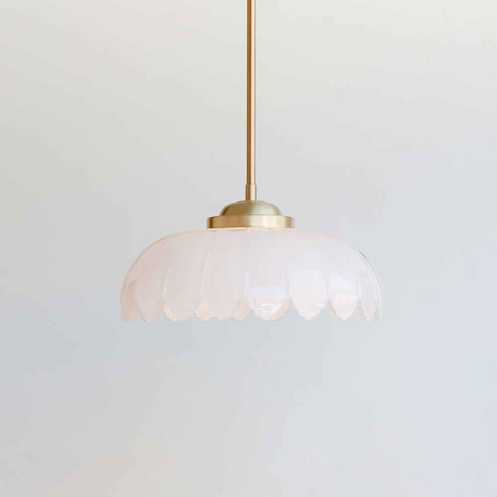 "Petal" Stemmed Pendant Light - Opal Glass