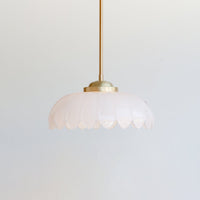 "Petal" Stemmed Pendant Light - Opal Glass
