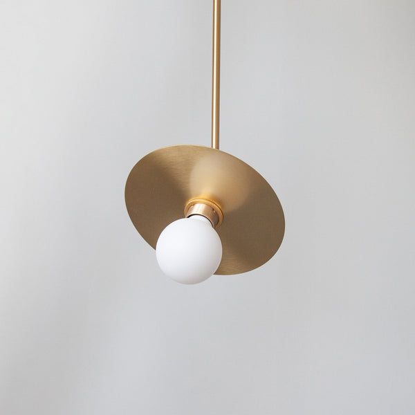 "Arc" Adjustable Stemmed Pendant Light - Brass