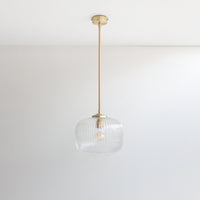 Clear Reeded Glass Stemmed Pendant Light