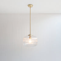 Clear Reeded Glass Stemmed Pendant Light