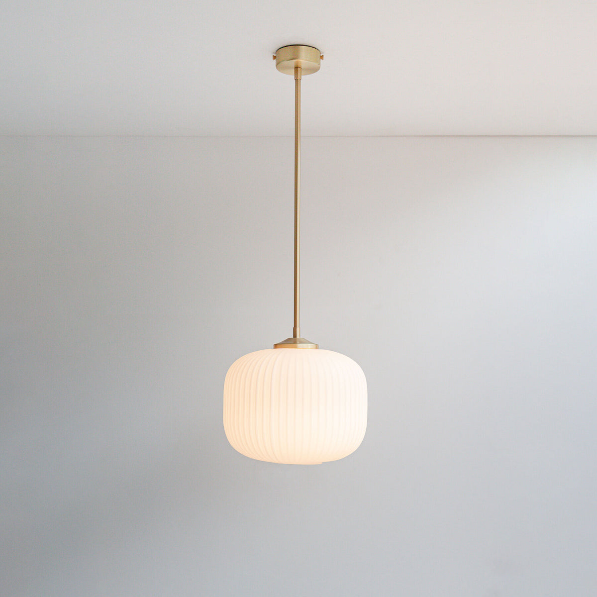 Opal Reeded Glass Stemmed Pendant Light | Spark & Bell - Spark & Bell
