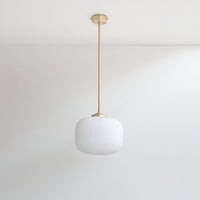 Opal Reeded Glass Stemmed Pendant Light