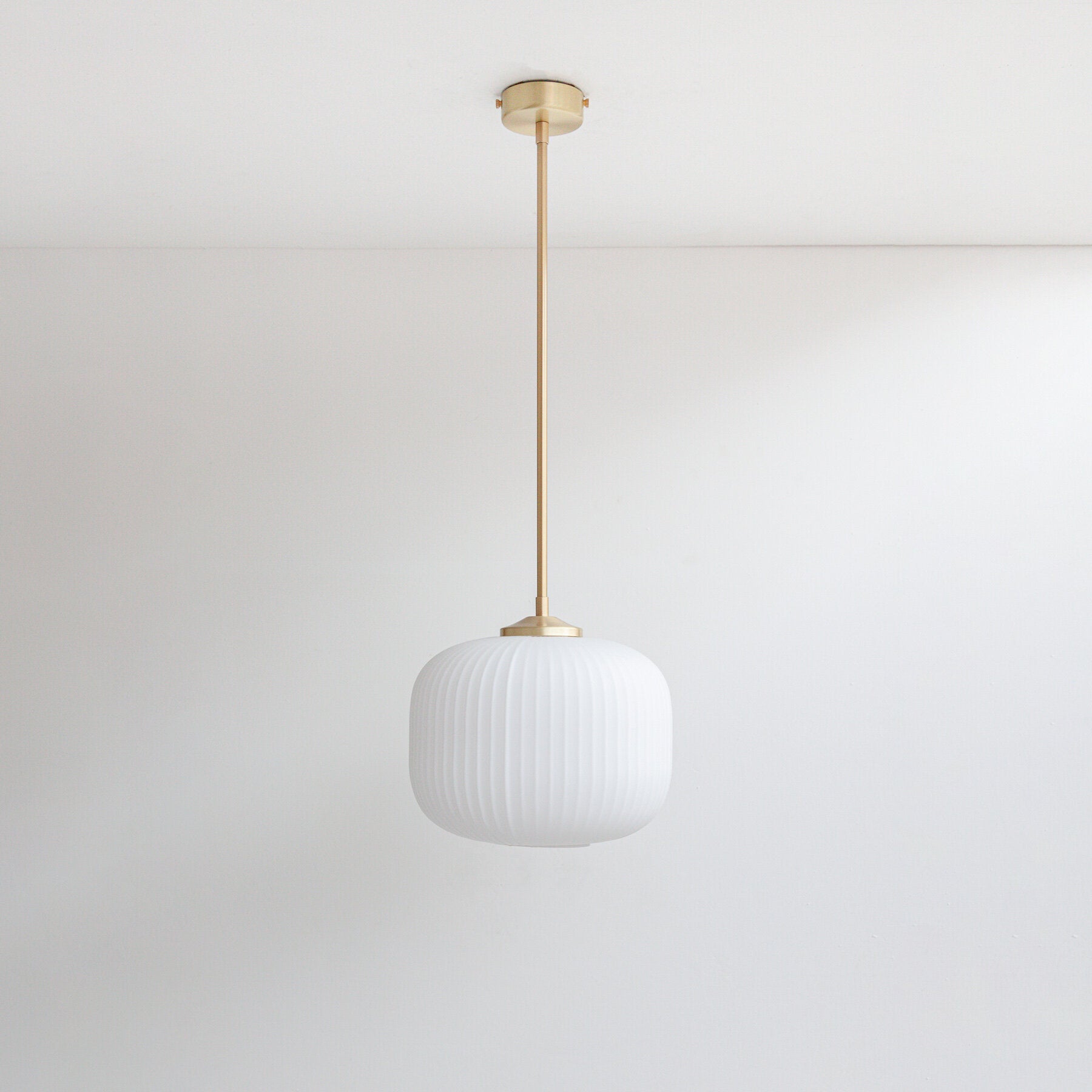 Opal Reeded Glass Stemmed Pendant Light | Spark & Bell - Spark & Bell