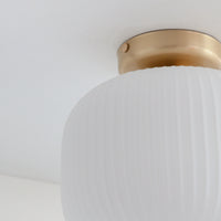 Opal Reeded Glass Flush Ceiling Light