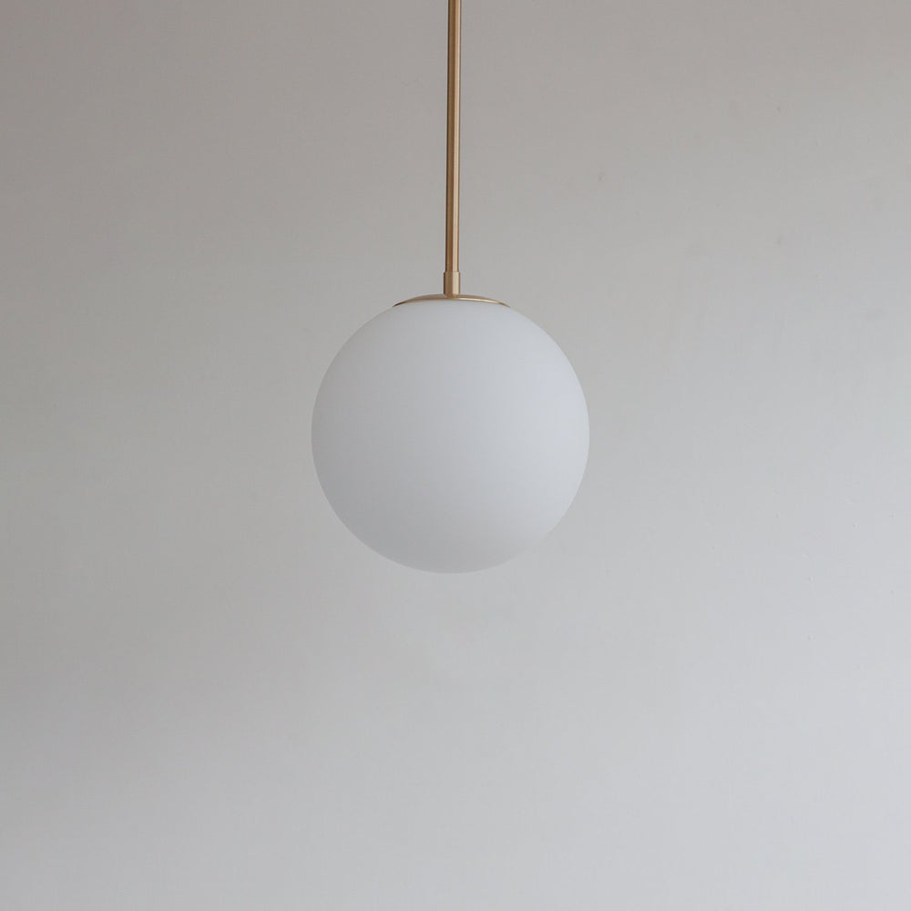 Large Matt Opal Globe Stemmed Pendant