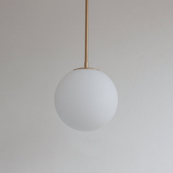 Large Matt Opal Globe Stemmed Pendant