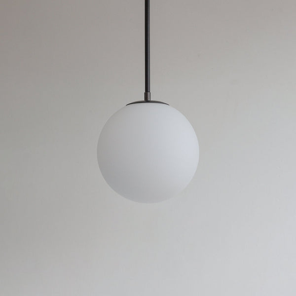 Large Matt Opal Globe Stemmed Pendant