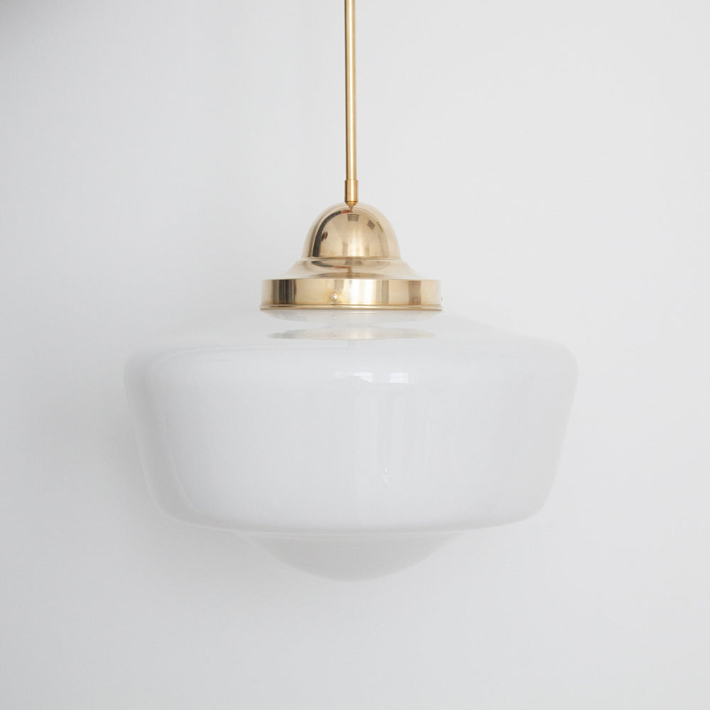 "Apollo" Large Pendant Light - Opal Glass
