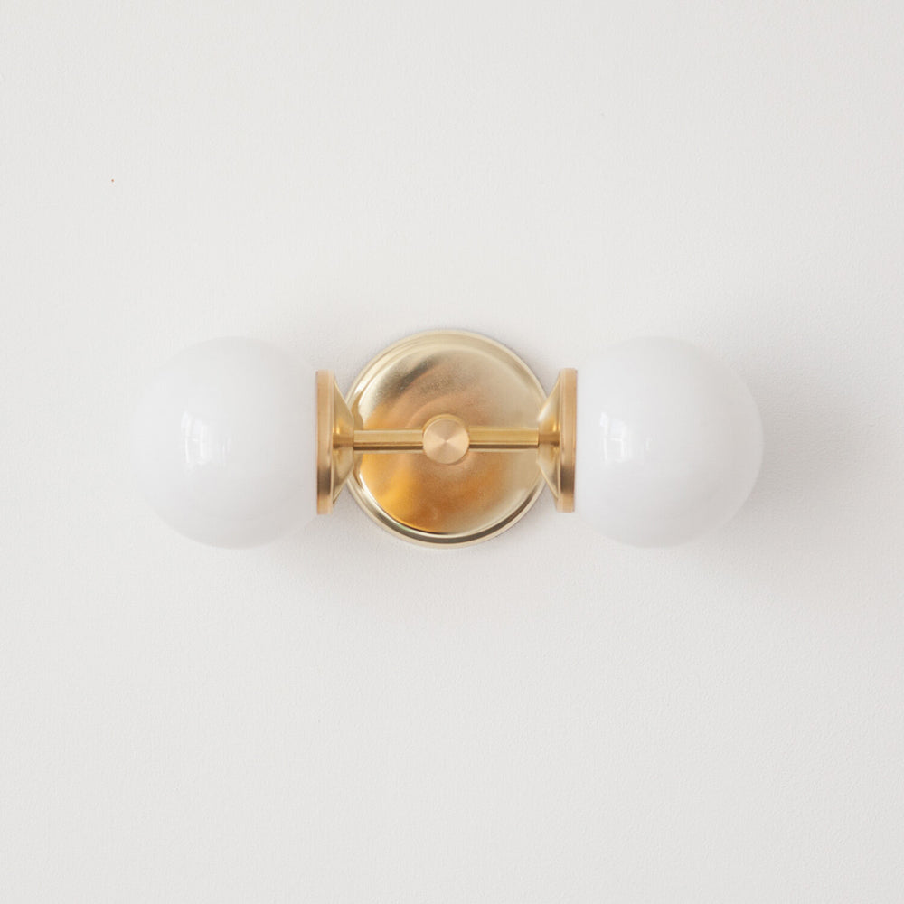 Small Opal Glass Double Arm Wall Light