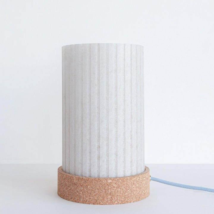 "Rian" Fluted Table Lamp - Cork