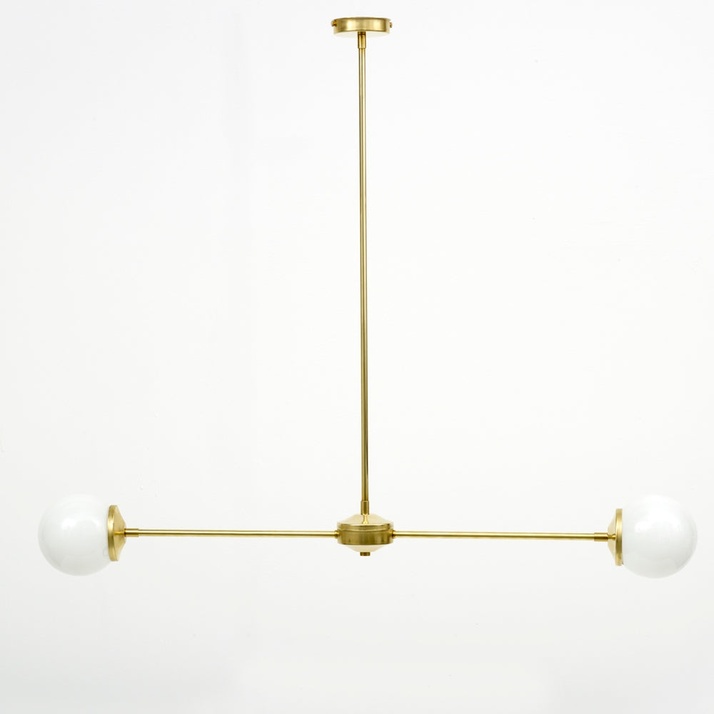 T-Bar Opal Glass Chandelier