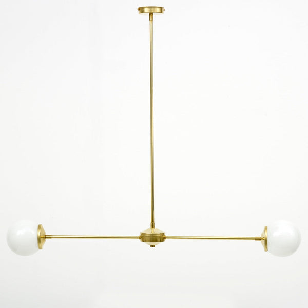 T-Bar Opal Glass Chandelier