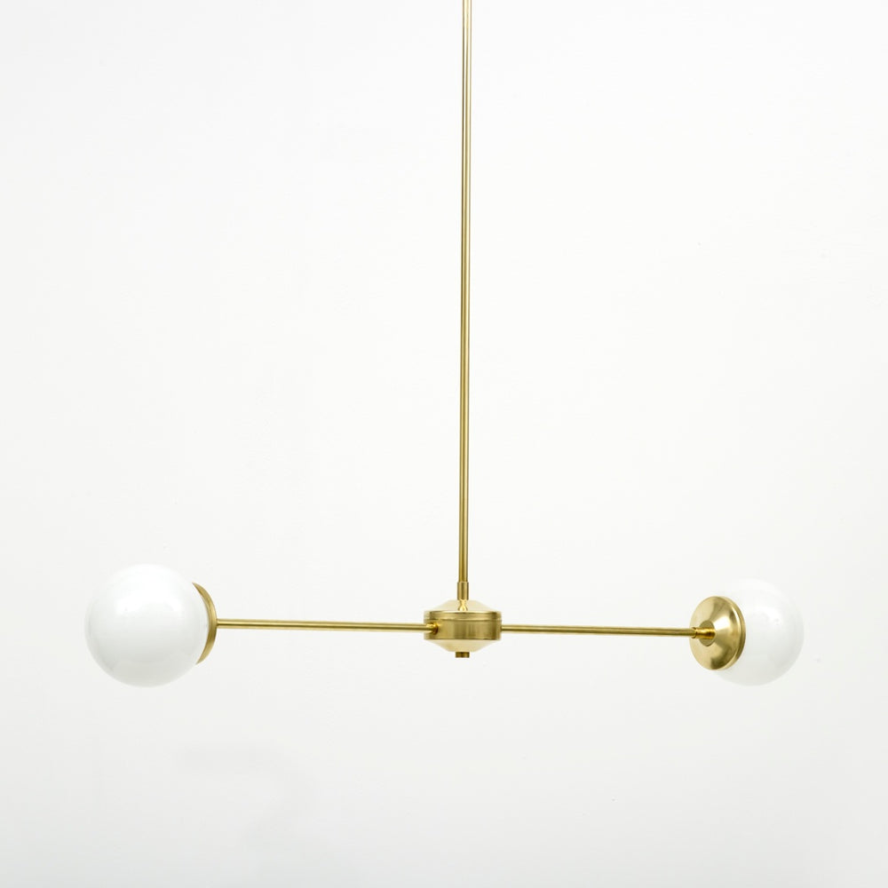 T-Bar Opal Glass Chandelier