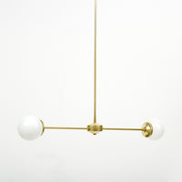 T-Bar Opal Glass Chandelier