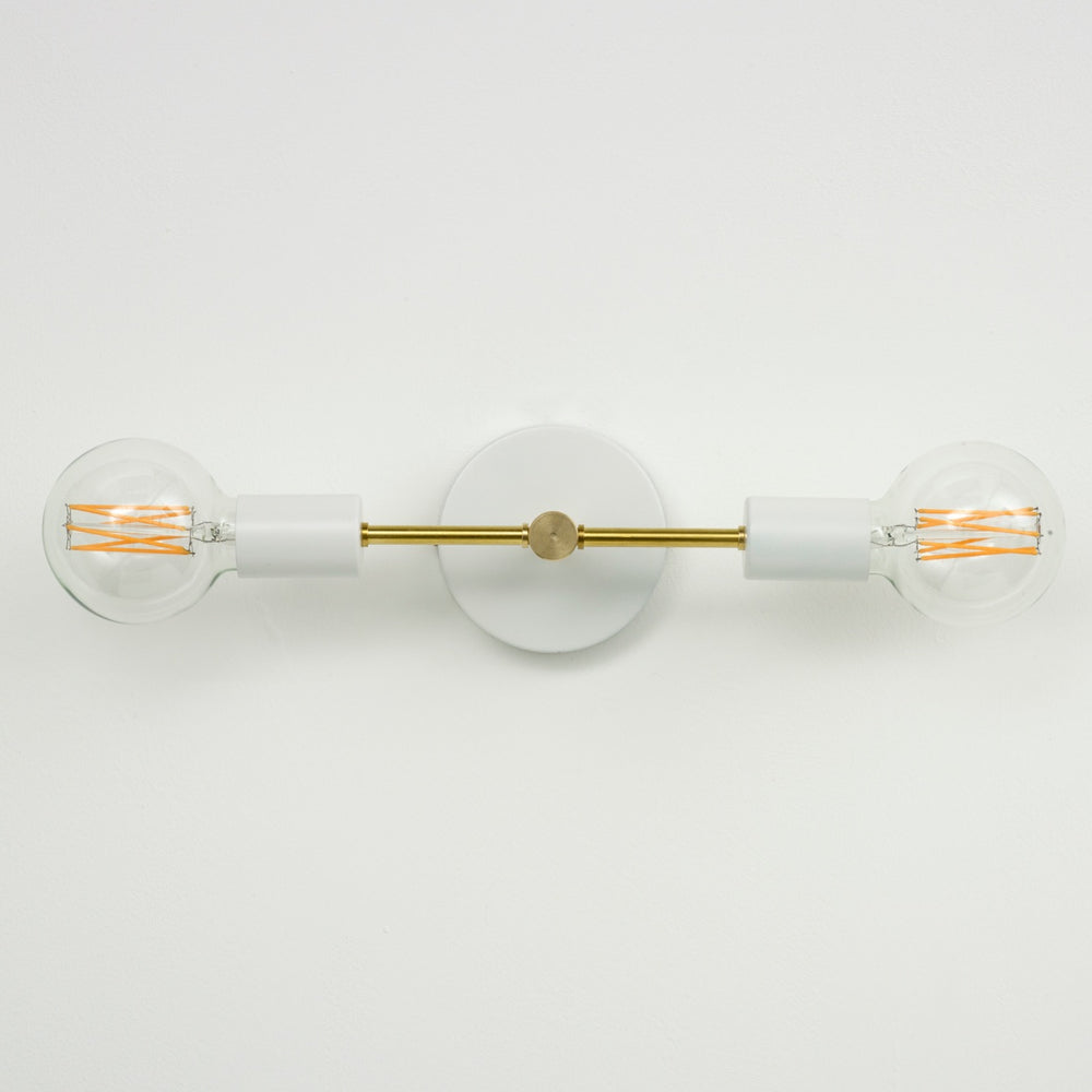 Double Arm Wall Light - White