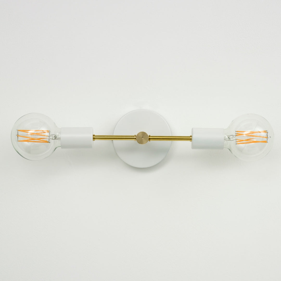 Double Arm Wall Light - White