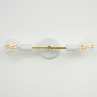 Double Arm Wall Light - White