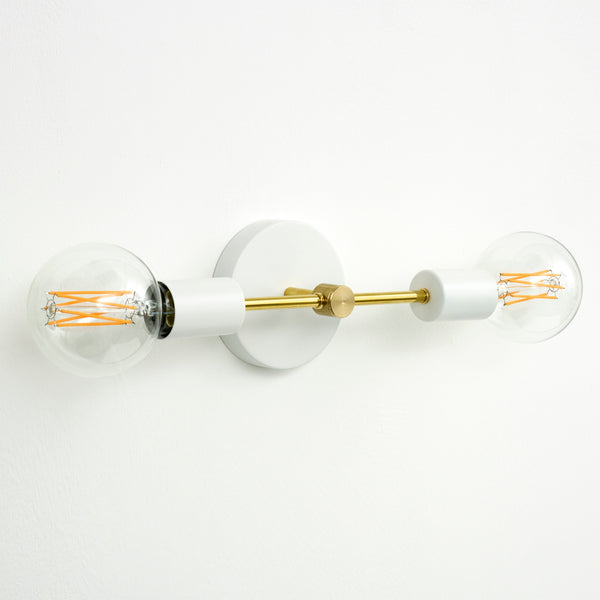 Double Arm Wall Light - White
