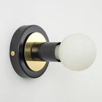 "Aureole" Flush Wall Light - Black with Brass (Outlet)