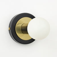 "Aureole" Flush Wall Light - Black with Brass (Outlet)