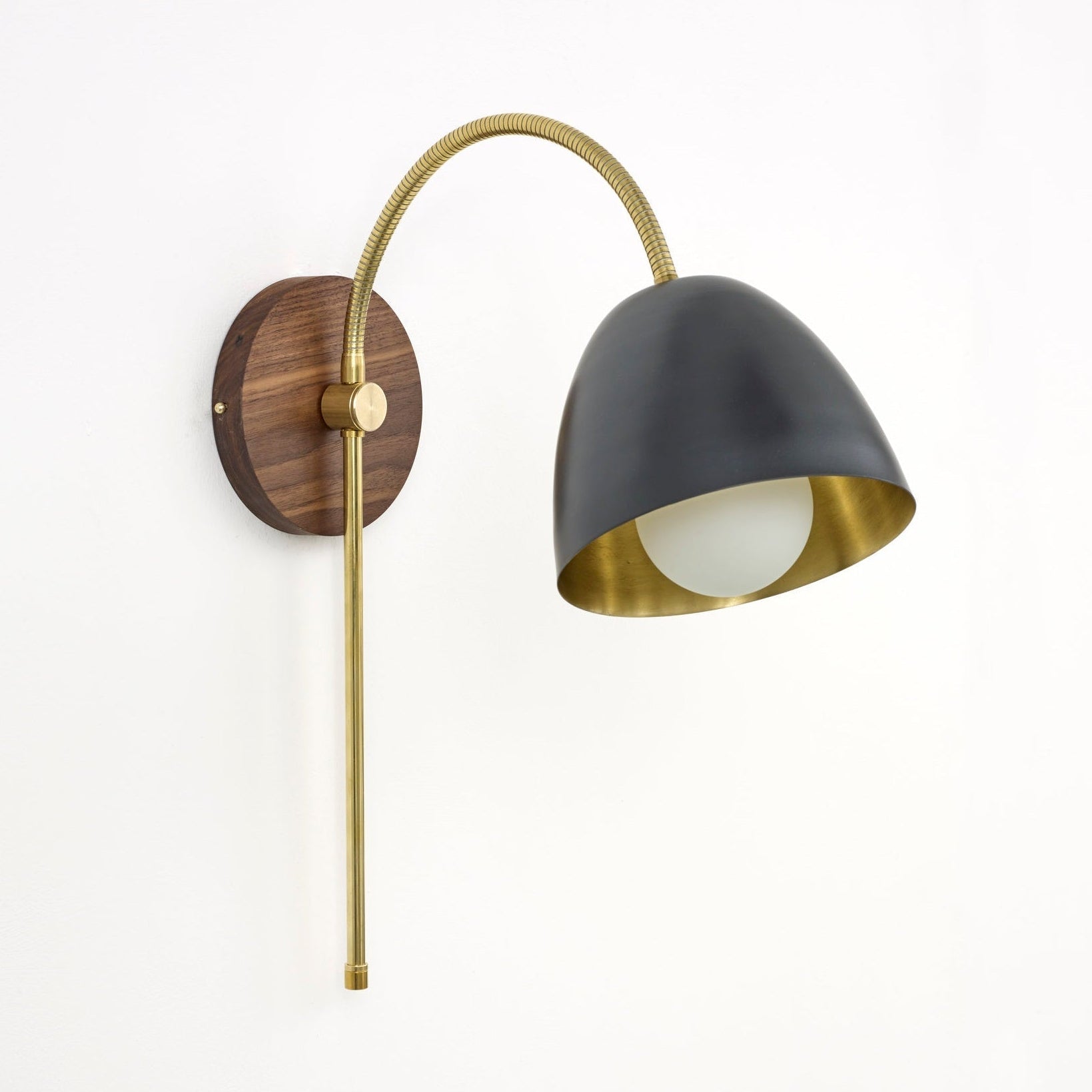 "Flexi Neck" Swing Arm Wall Light - Hardwood