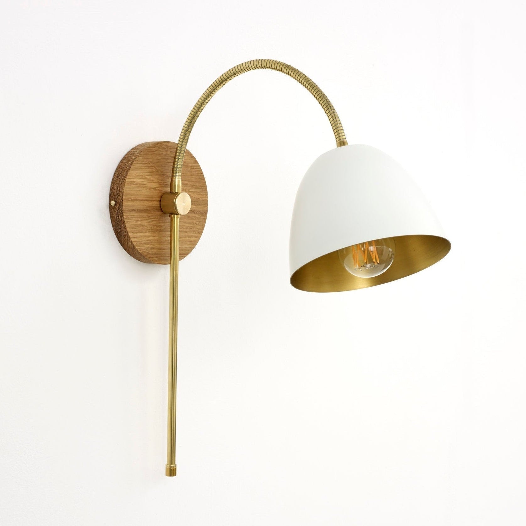 "Flexi Neck" Swing Arm Wall Light - Hardwood