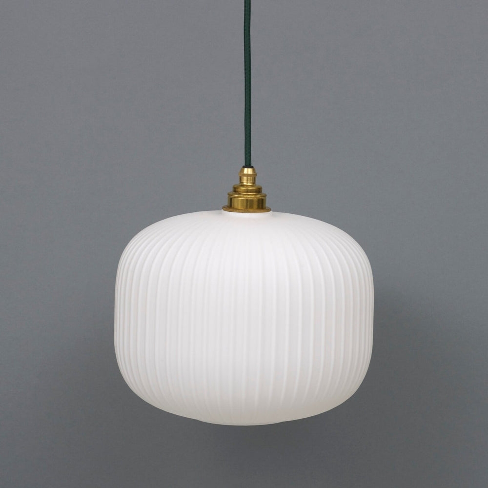Opal Reeded Glass Pendant Light
