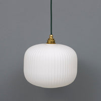 Opal Reeded Glass Pendant Light