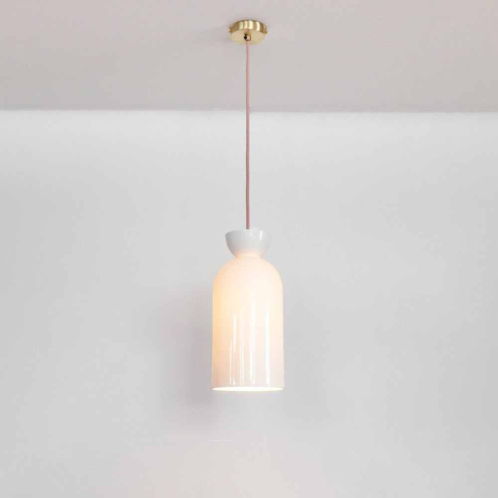 "Kinvara" Long Pendant Light - White Ceramic